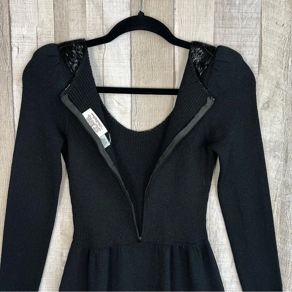 Vintage ST JOHN Lillie Rubin Black
Santana Puff Sleeve Beaded Trim Evening
Dress - Picture 9 of 9